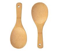 HugeDE 4 Pcs Bamboo Non Stick Rice Spoon Rice Paddle Rice Spatula Rice Scooper Scoop for Sushi