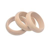 HugeDE 4 Pcs Blank Unfinished Wood Bangle Bracelets Natural Wooden Rings Wood Circles for Crafts Jewelry DIY 25mm