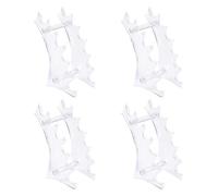 HugeDE 4 Pcs Clear Plastic Pen Holders, 6 Slots Each, Eyebrow Pen Display Stands, Pencil Display Rack, Makeup Brush Rack Organizers