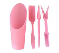HugeDE 4 Pcs Garden Shovel Hand Tools Mini Gardening Shovel Plastic Garden Soil Scoops Small Potting Scoopers Seedling Transplanting Tools for Flower Succulent Plant Pink