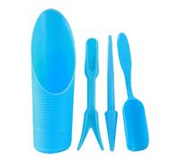 HugeDE 4 Pcs Garden Shovel Hand Tools Mini Gardening Shovel Plastic Garden Soil Scoops Small Potting Scoopers Seedling Transplanting Tools for Flower Succulent Plant Blue