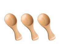 HugeDE 4 Pcs Mini Wooden Spoons Wood Spoon Sugar Salt Tea Scoop Teaspoons Seasoning Spoons