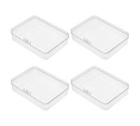 HugeDE 4 Pcs Plastic Clear Playing Card Boxes Trading Cards Storage Cases Blank Card Holder Boxes Game Card Organization Cases Small Empty Card Holders