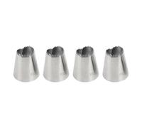 HugeDE 4 Pcs Stainless Steel Heart Shaped Frosting Piping Tips Pastry Cake Decorating Nozzles Cookies Cupcake Icing Tips Large Pastry Nozzles Dessert Shaping Tip for Baking