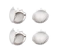 HugeDE 4 Pcs Stainless Steel Shell Photo Locket Pendants