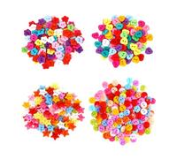 HugeDE 400 Pcs Small Plastic Buttons Colorful Sewing Buttons Round Heart Star Flower Buttons Mixed Colored Craft Buttons with 2 Holes for Scrapbooking DIY Crafts