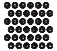 HugeDE 50 Pcs 30mm Plastic Sewing Buttons 4 Holes Buttons Round Clothes Buttons Small Craft Buttons Clothing Shirt Buttons Coat Decoration Buttons Black