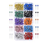 HugeDE 500 Pcs 10 Colors 15mm Small Ball Head Push Pins Colorful Thumb Tacks Map Pins Tacks Photo Thumbtacks Cork Board Pushpins Short Decorative Tacks with Storage Box