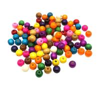 HugeDE 500 Pcs 11x12mm Colorful Wood Beads Large Hole Wooden Beads Spacer Loose Colored Beads Mixed Color Beads Small Cute Beads Hair Braid Beads for Craft Making