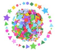 HugeDE 500 Pcs Geometric Shaped Stickers Small EVA Foam Stickers Self Adhesive Craft Stickers Round Square Stickers Circle Scrapbooking Stickers Mini Scrapbook Stickers Assorted Colors Stickers