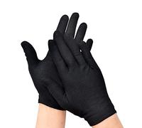HugeDE 6 Pair Black Cotton Work Gloves Short Stretchy Gloves Jewelry Inspection Gloves Winter Magic Gloves Tuxedo Uniform Parade Gloves for Adults Mens
