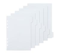 HugeDE 6 Pcs A5 Notebook Binder Dividers 6 Ring Planner Dividers Plastic Index Dividers Insertable Tab Dividers Transparent Notebook Dividers Loose Leaf Dividers with Tabs for Journal
