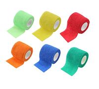 HugeDE 6 Rolls Non Woven Self Adhesive Bandage Cohesive Bandage Rolls Breathable Atheletic Tape Pet Vet Wrap Elastic Sports Tape for Wrist Ankle