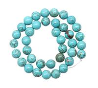 HugeDE 60 Pcs 6mm Round Loose Beads Blue Shell Turquoises Beads Colored Natural Stone Beads Craft Space Boeads Jewelry Making Beads for DIY Bracelet Necklace Blue