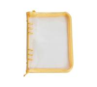 HugeDE A5 6 Ring Binder Cover Notebook Shell Protector Planner Loose Leaf Covers Refillable Pages Notebook Cover with Zipper for Cash Budget Yellow