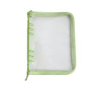 HugeDE A5 6 Ring Binder Cover Notebook Shell Protector Planner Loose Leaf Covers Refillable Pages Notebook Cover with Zipper for Cash Budget Green