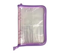 HugeDE A5 Transparent Sticker Organizer Binder Glitter Sticker Storage Display Book Stickers Collecting Album Stickers Keeper Holder Travel Jewelry Organizer Book for Scrapbook Purple