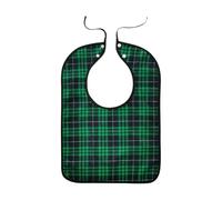 HugeDE Adult Dining Bib Elderly Eating Bib Seniors Clothing Protectors Unisex Waterproof Bibs Patient Feeding Bibs for Women Men Green