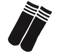 HugeDE Toddlers Kids Stripe Over Knee Soccer Tube Socks Knee High Sports Socks for Girls Boys Black White