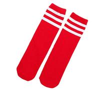 HugeDE Toddlers Kids Stripe Over Knee Soccer Tube Socks Knee High Sports Socks for Girls Boys Red White