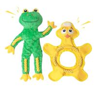 HUGEME Dog Toys to Keep Them Busy, Plush Tug of War Interactive Rope Dog Toys, Squeaky Chew Toys for Small Medium Large Dogs