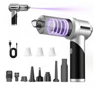 HUGENT Handheld Vacuum Cleaner, Cordless 22000Pa Vacuum with Brushless Motor, 8-in-1 Portable Air Duster Blower, Foldable Design, 3 Suction Modes for Car, Home & Pet Hair