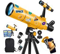 HUGERSTAR Telescope Astronomy Professional for Adults and Children, 80 mm Opening 500 mm Astronomical Refractor Telescope for Beginners, Portable Travel Telescope with Tripod, Mobile Phone Adapter