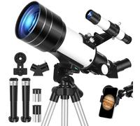 HUGERSTAR Telescope, Telescope for Adults & Kids, 70mm Aperture 400mm Portable Refractor Telescopes for Astronomy Beginners, Travel Telescopes AZ Mount Fully Multi-Coated Optics with Phone Adapter