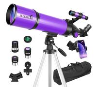 HUGERSTAR Telescope, Telescope for Adults & Kids & Astronomy Beginners, 80mm Aperture 600mm Portable Refractor Telescopes Fully Multi-Coated Optics with AZ Mount Tripod, Phone Adapter and Moon Filter