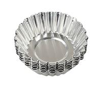 HugeStore 20pcs Silver Tone Aluminum Egg Tart Mold Mould Makers Cupcake Cake Cookie Mold Lined Mould Tin Baking Tool 6cm