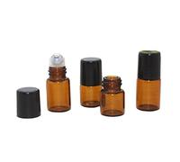HugeStore 25 Pcs Mini Tiny Refillable Empty Essential Oil Glass Roller Bottles Aromatherapy Liquid Amber Glass Rollerball Bottles 2ml,Black