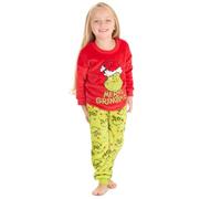 Huggable Hoodie Kids Infant Grinch Applique Warm Fleece Longline Pyjama Set Green 4-5 Years