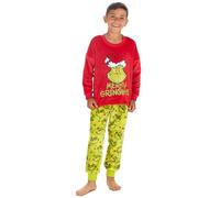 Huggable Hoodie WS-AW24 Kids Child Grinch Applique Warm Fleece Longline Pyjama Set Green 13 Years