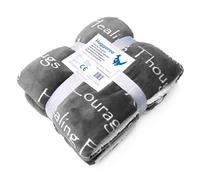 Huggaroo Healing Thoughts Throw Blanket for Couch, Soft Blanket, Machine Washable, Premium Throw, Polyester (Grey) 60 x 50 inch, Large, Full