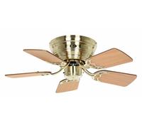Hugger Ceiling fan Low profile Classic Flat Brass Beech Flush mount 79 cm 31"