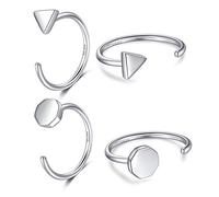 Huggie Earrings 925 Sterling Silver Triangle Dot Half Hoop Earrings for Women Open Earrings Little Huggy Hoop Earrings 2 Pairs