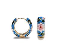 Huggie Hoop Earrings For Women Girls Multicolored Flower Earring Gold Color Zircon Hoop Earring Jewelry Gifts Female Zircon Earrings