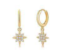 Huggie Hoop Earrings for Women, S925 Sterling Silver Post 14K Gold Plated Evil Eye Star Butterfly Spike Cross Hoop Dangle Small Hoop Huggie Earrings Minimalist Hypoallergenic Jewelry Gifts for Women