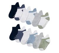 HUGGIES Baby 12 Pack Socks, Blue/White/Grey/Green, 6-12 Months (Pack of 12)