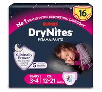 HUGGIES DryNites Girl's, 3-4yrs (16 Pants)
