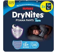 HUGGIES DryNites, Pyjama Pants, Boys 13+ Years (48-60KG), 33 x Bedwetting Pants, Up to 100% Leak Free Nights