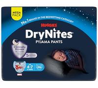HUGGIES DryNites® Pyjama Pants, Boys 4-7 Years (17-30KG), 52 x Bedwetting Pants, Up to 100% Leak Free Nights