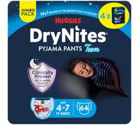 HUGGIES DryNites, Pyjama pants, Boys 4-7 Years (17-30KG) , 64 x bedwetting