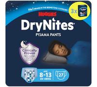 Huggies DryNites, Pyjama Pants for Boys - Sizes 8-15 Years (27 Pants) - Night Time Pants for Child and Teen Bed Wetting - Unbeatable Protection and Discrete Design