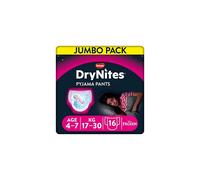 Huggies DryNites, Pyjama Pants for Girls - Sizes 4-7 Years (30 Pants) - Maximum Protection to Manage Night Time Bed Wetting - Discrete with Exciting