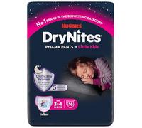 HUGGIES DryNites Pyjama Pants, Girl's 3-4 Years (12-21KG), 64 x Bedwetting Pants, Up to 100% Leak Free Nights