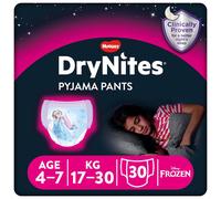 HUGGIES DryNites Pyjama Pants, Girl's 4-7 Years (17-30KG), 3