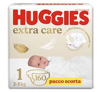 Huggies Extra Care Size 1 Diapers 160 Units Clear
