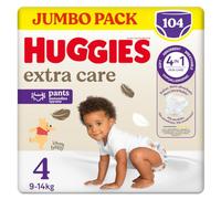 Huggies Extra Care Nappy Panties Size 4 (7-14Kg), 4 Packs Of 26 Diapers - 4280 Gr