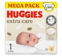 Huggies Extra Care Size 1 Diapers 160 Units Clear